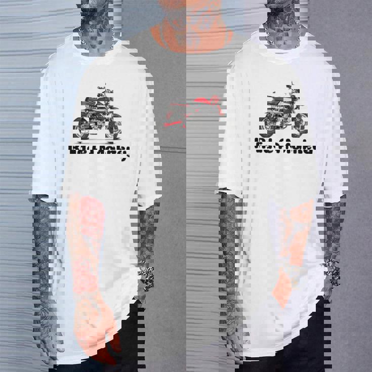 I Ride A Monkey オートバイミニバイクまたはピットバイク Tシャツ 彼への贈り物