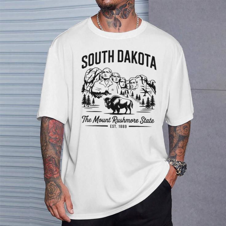 South Dakota The Mount Rushmore State Est 1889 T-Shirt | Mazezy