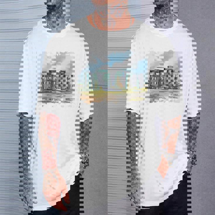 Stonehenge イギリス土産 ストーンヘンジ。 長袖tシャツ Tシャツ 彼への贈り物