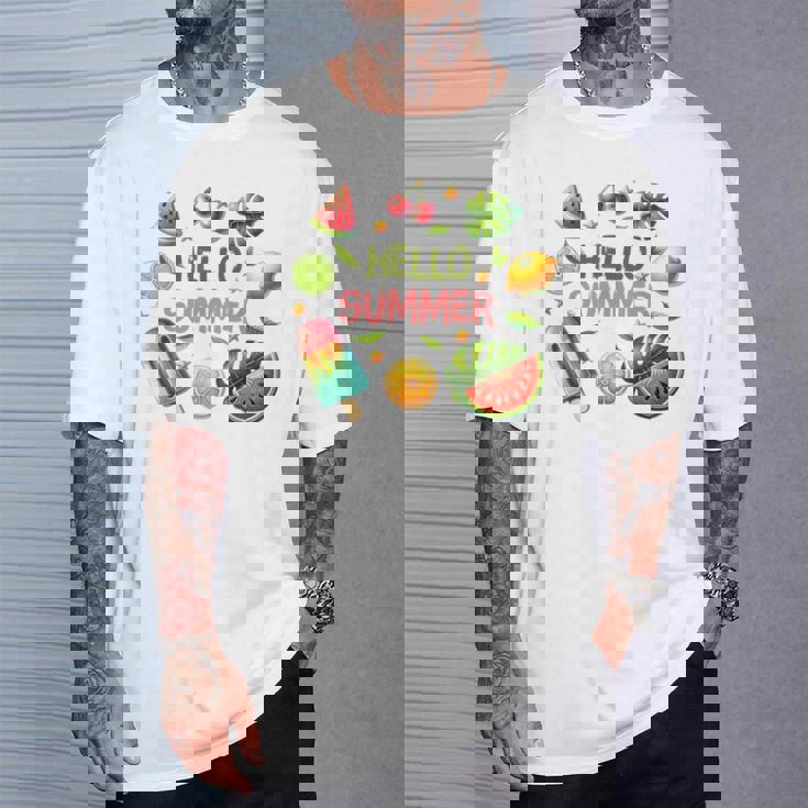 Summeribes ビーチバケーション ハローサマー トロピカル 楽しいデザイン Tシャツ 彼への贈り物