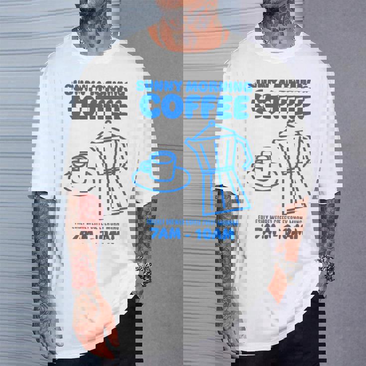 Sunny Morning Coffee Xundayun Delicious Coffee バックプリント Tシャツ 彼への贈り物