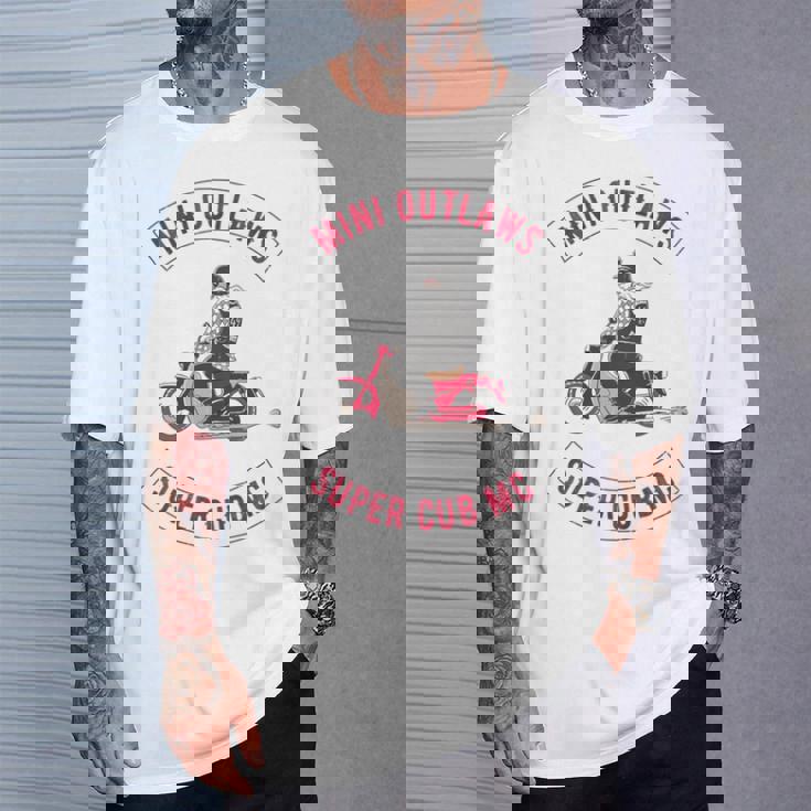 Super Cub スーパーカブ ミニモト 面白 ふざけ ネタ おもしろ バイク アウトロー バイカーギャング 長袖tシャツ Tシャツ 彼への贈り物