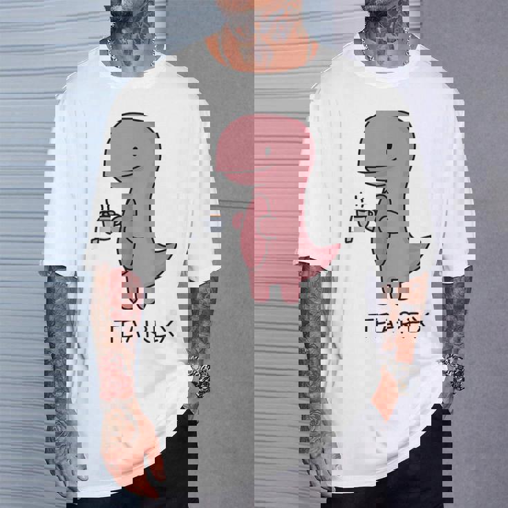 Tea Rex ユーモラスパン。 Tシャツ 彼への贈り物