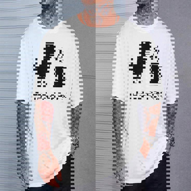 Tea Rex Pixel 8ビットゲーム恐竜 Tシャツ 彼への贈り物