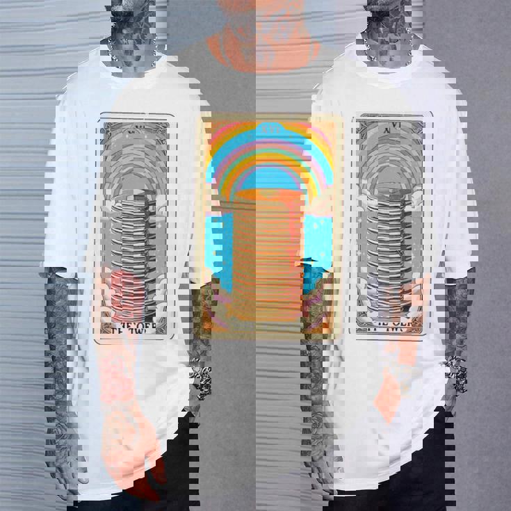 The Tower タロットカード パンケーキタワー 朝食愛好家 長袖tシャツ Tシャツ 彼への贈り物