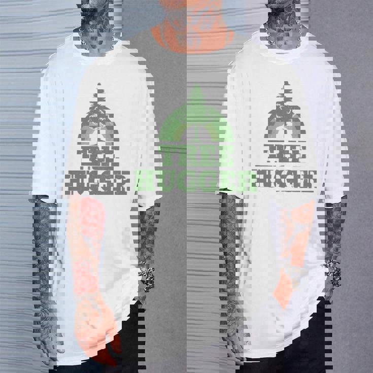 Tree Hugger 環境保護主義者 ヴィンテージ レトロ 自然愛好家 長袖tシャツ Tシャツ 彼への贈り物