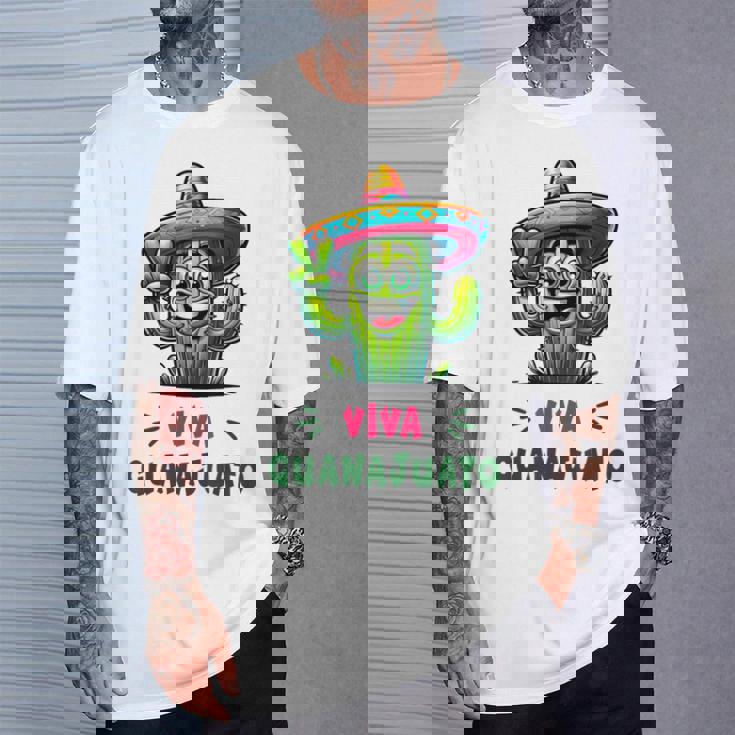 Viva Guanajuato Mexico Cactus ビバ・グアナファト・メキシコ サボテン・ソンブレロ Tシャツ 彼への贈り物