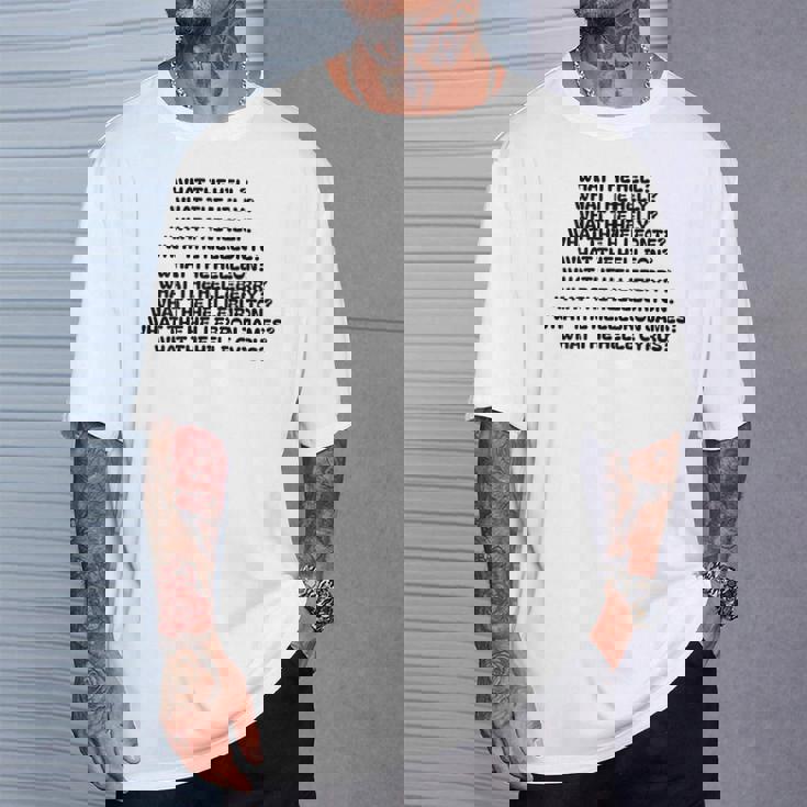 What The Hell What The Helly What The Helly 裏面 Tシャツ 彼への贈り物
