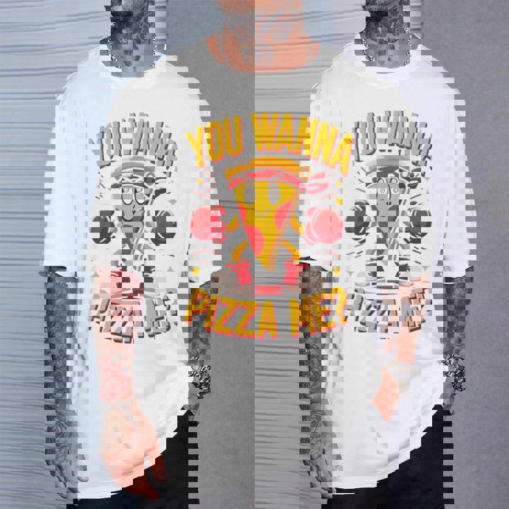 You Wanna Pizza Me 面白い ファイター ピザ愛好家 ファーストフード しゃれ 長袖tシャツ Tシャツ 彼への贈り物