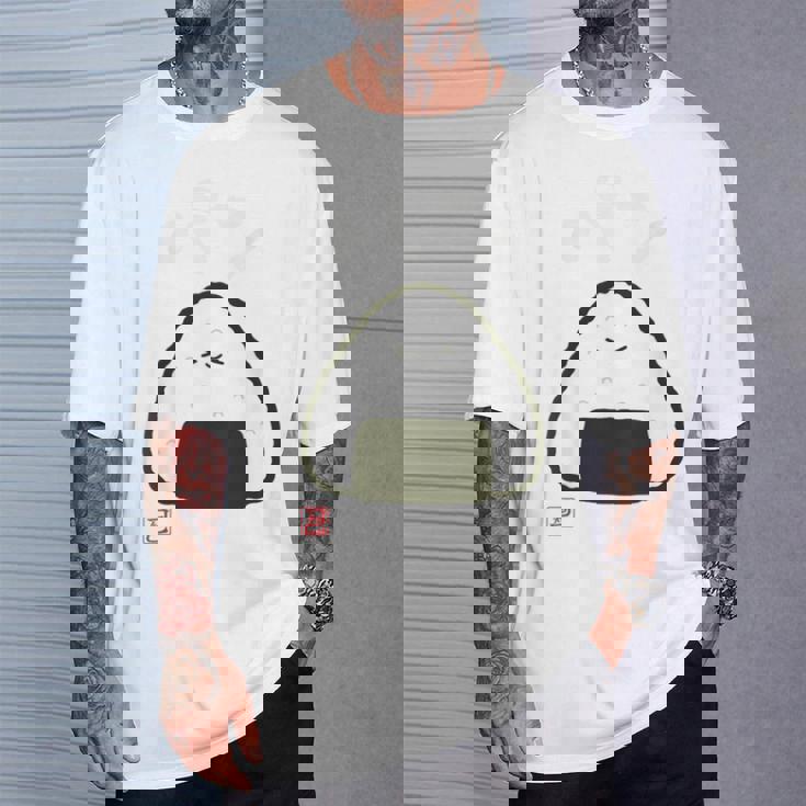 「パン-おにぎり」おもしろ 筆文字 服裏側 面白い文字入り Tシャツ 彼への贈り物