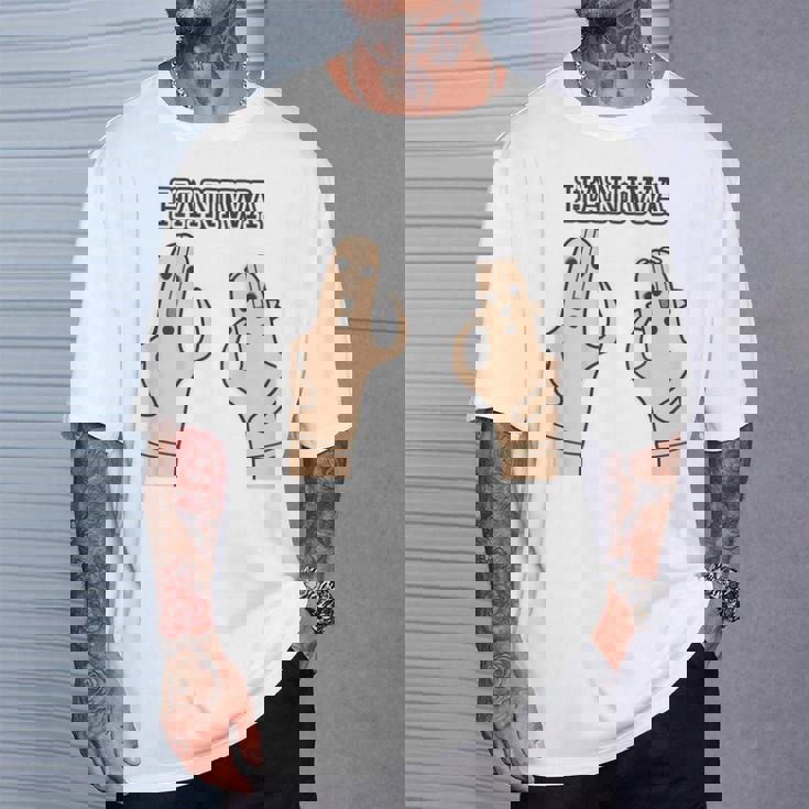 【バックプリント・背中側】ハニワ 埴輪 Haniwa『はろー』【踊る埴輪 男女】歴史土器 シンプル かわいい イラスト Tシャツ 彼への贈り物