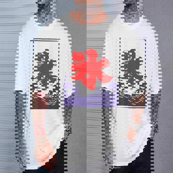 【バックプリント・背中側】氷 のれん 夏（氷屋 かき氷）お祭り 露店 夜店 漢字 文字 昭和レトロ 和柄 イラスト Tシャツ 彼への贈り物