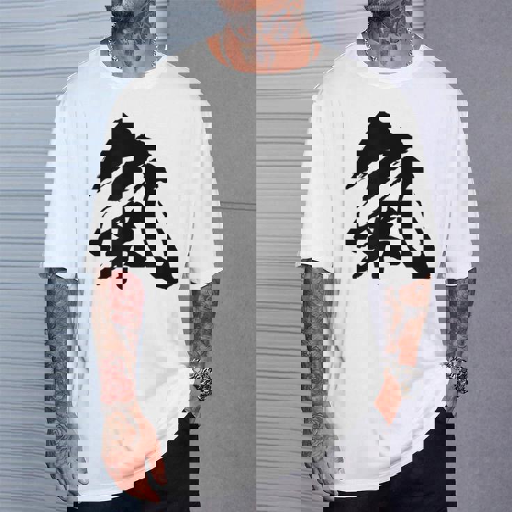 【氣】一文字 漢字 日本語 毛筆 書道 筆文字 言葉 和柄 日本 かっこいい お土産 海外 おもしろ 面白い 文字入り Tシャツ 彼への贈り物