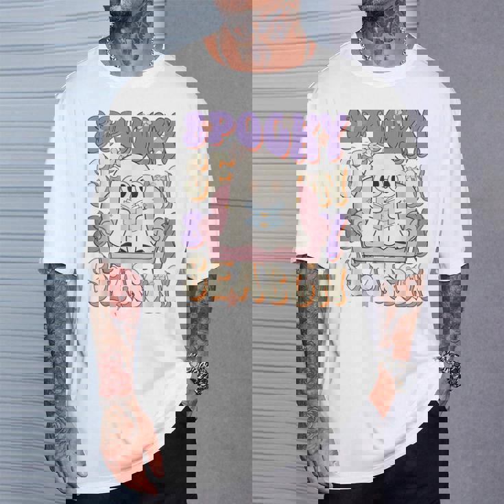 おもしろい言葉 不気味な季節 ハロウィン 幽霊 先生 女性 男性 Tシャツ 彼への贈り物