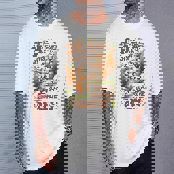 お互いの運転26年 ナッツ26周年 結婚26周年 Tシャツ 彼への贈り物