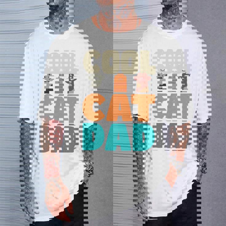 かっこいい猫お父さん面白い猫好きの男性 長袖tシャツ Tシャツ 彼への贈り物