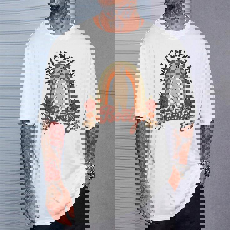 かわいいお尻 面白い ハロウィン ゴースト レトロ ヴィンテージ スタイル Tシャツ 彼への贈り物