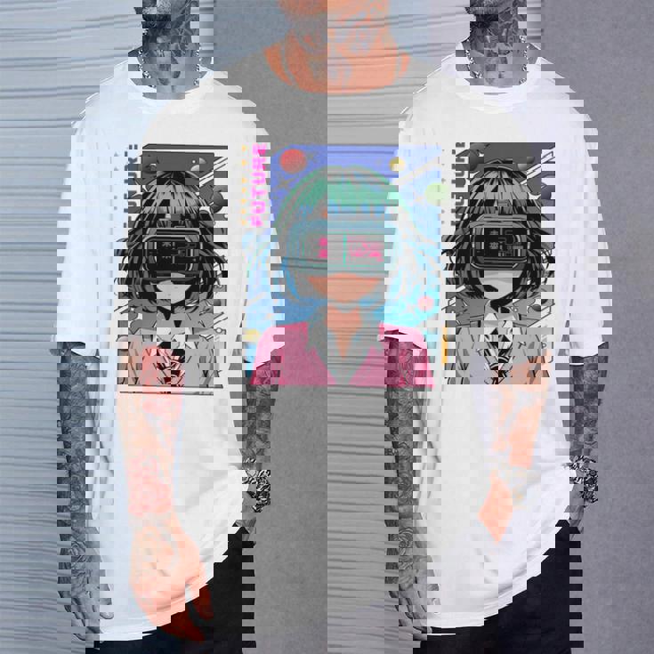 かわいいアニメの女の子 長袖tシャツ Tシャツ 彼への贈り物