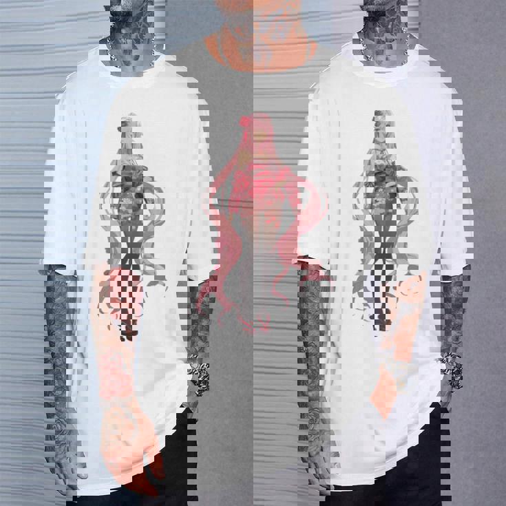 かわいい和風和風ピンク 長袖tシャツ Tシャツ 彼への贈り物