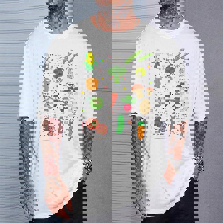 かわいい野菜 かわいい野菜 ヘルシーフード 食べる ビーガン Tシャツ 彼への贈り物