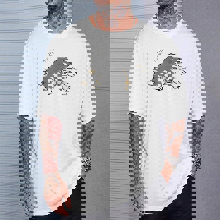 すやすや眠る黒柴 柴犬のドット絵 Tシャツ 彼への贈り物