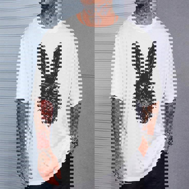 ひげバニーフェイス サングラス付き イースターデー 2024 男性 男の子 子供 Tシャツ 彼への贈り物