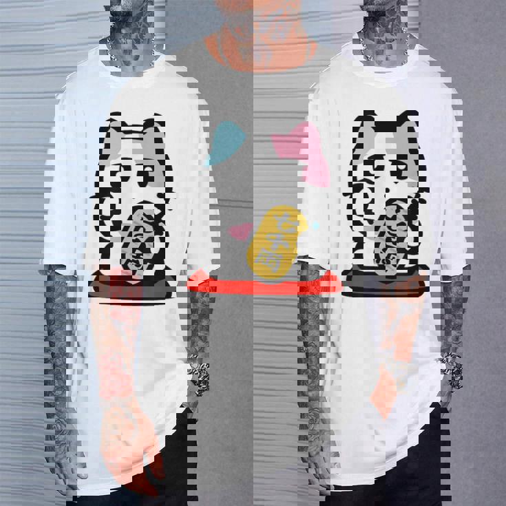 びーえするるる【Bsテレ東公式】まねきねこイラストtシャツ（ホワイト） Tシャツ 彼への贈り物