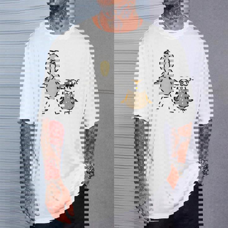 みんな大好きハシビロコウ 動かない鳥 はしび郎クラブtシャツ ハシビ郎とフクロウ Zoo ハシビロコウ フクロウ 鳥 Tシャツ 彼への贈り物