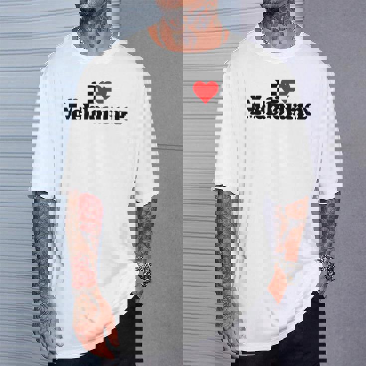 アイラブハートメルボルンオーストラリア Tシャツ 彼への贈り物