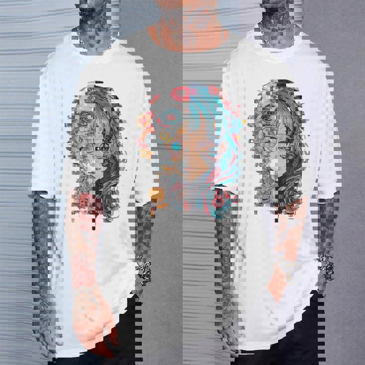 アニメ 漫画 モチーフ カラフル イラスト アニメ Tシャツ 彼への贈り物