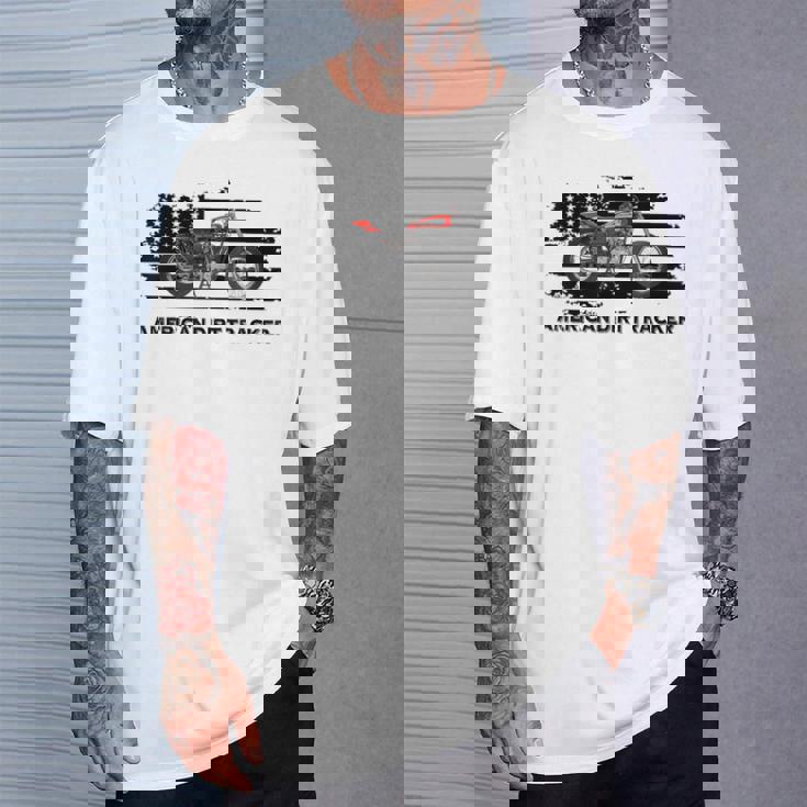 アメリカンダートトラッカー フラットトラックレーサー ダートトラック メンズ ボーイズ Tシャツ 彼への贈り物