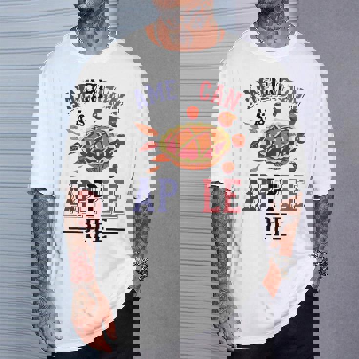 アメリカ国旗-アメリカン・アズ・アップルパイ Tシャツ 彼への贈り物