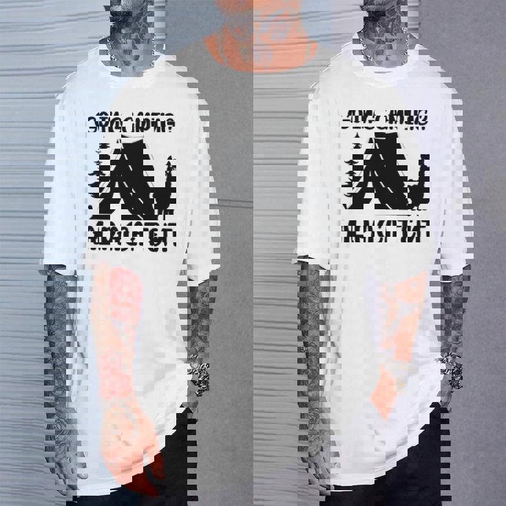 アルパカ キャンプ 恋人 テント キャンパー 行楽 キャンプ アルパカ 長袖tシャツ Tシャツ 彼への贈り物