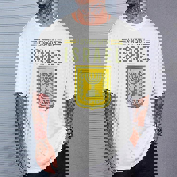 イスラエルシャツ サポート イスラエルスタンド イスラエル国旗付き Tシャツ 彼への贈り物