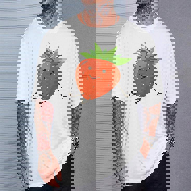 イチゴのハロウィンコスチューム かわいい怠惰なイチゴの果実 Tシャツ 彼への贈り物