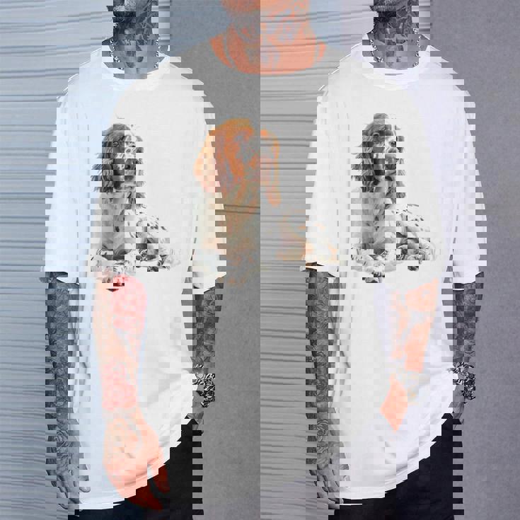 イングリッシュセッター 犬 モチーフ ペット アートワーク イングリッシュセッター Tシャツ 彼への贈り物