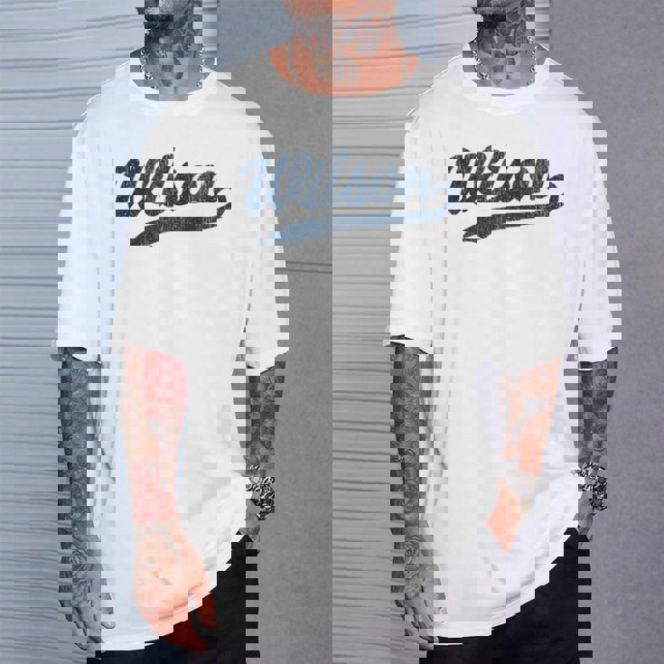 ウィルソン ノースカロライナ Nc ビンテージ スポーツ グラフィック Tシャツ 彼への贈り物