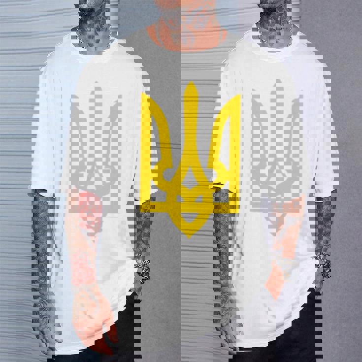 ウクライナ大統領 ヴォロディミル・ゼレンスキー ウクライナ・トライデント 長袖tシャツ Tシャツ 彼への贈り物