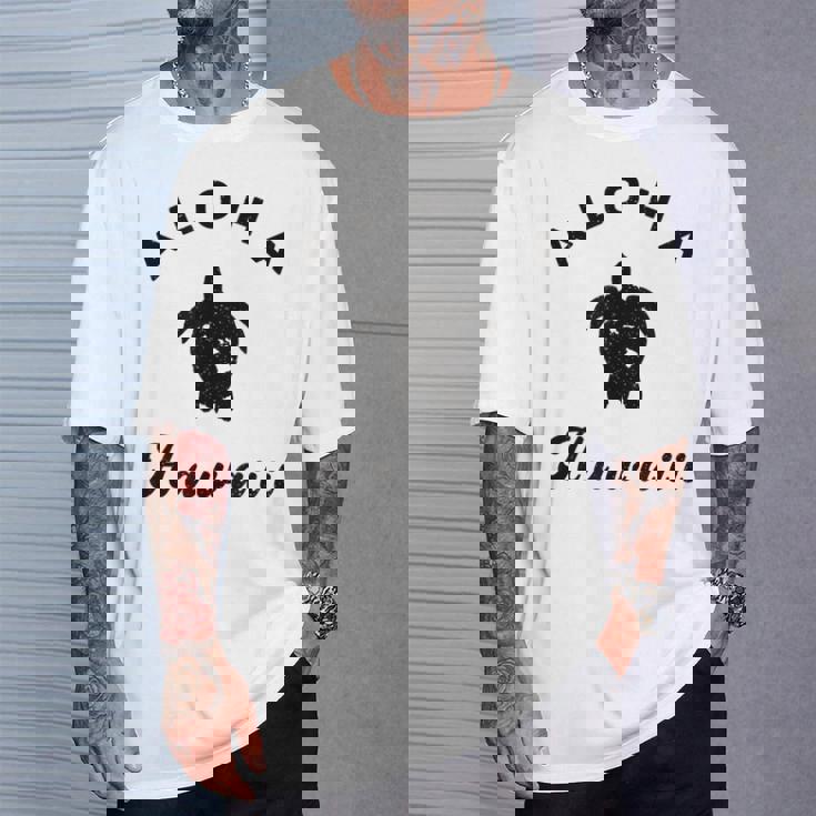 ウミガメ アロハ ハワイ Hi ハワイアンアイランド ホヌ ビンテージ クール Tシャツ 彼への贈り物