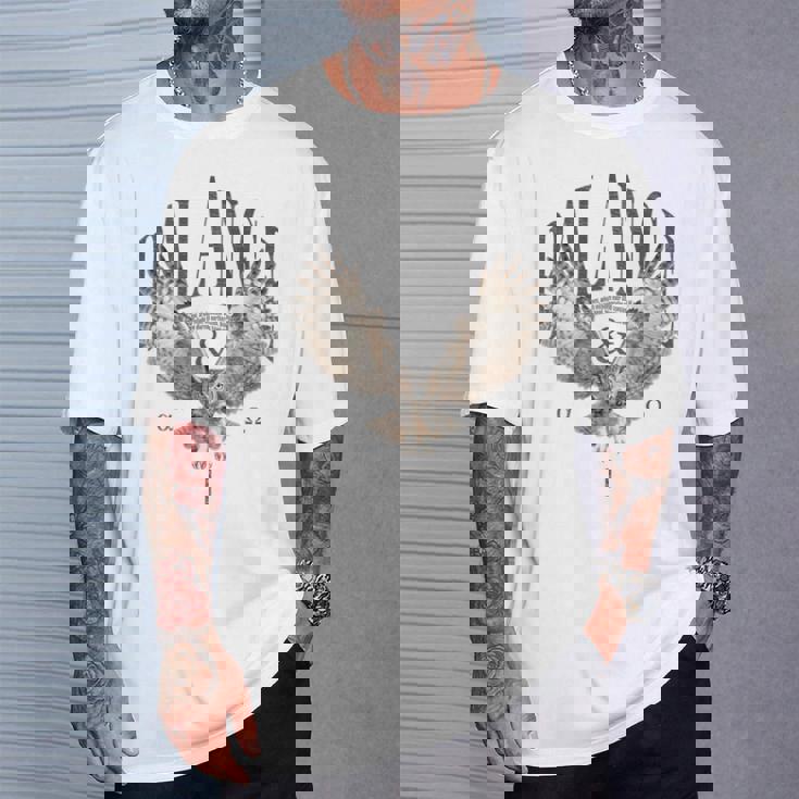 エレガントな夜フクロウ野生動物フクロウ鳥バックプリント フクロウ Tシャツ 彼への贈り物