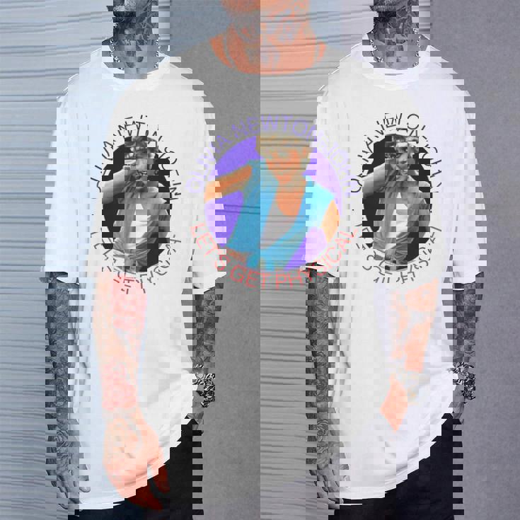 オリビア・ニュートンジョン レッツ・ゲット フィジカルサークル 写真 Tシャツ 彼への贈り物