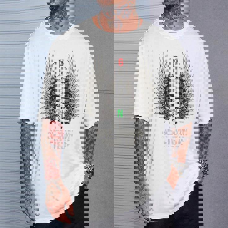 オートバイのギアシフト 1 ダウン 5 アップ バイカー スカル 背面 Tシャツ 彼への贈り物