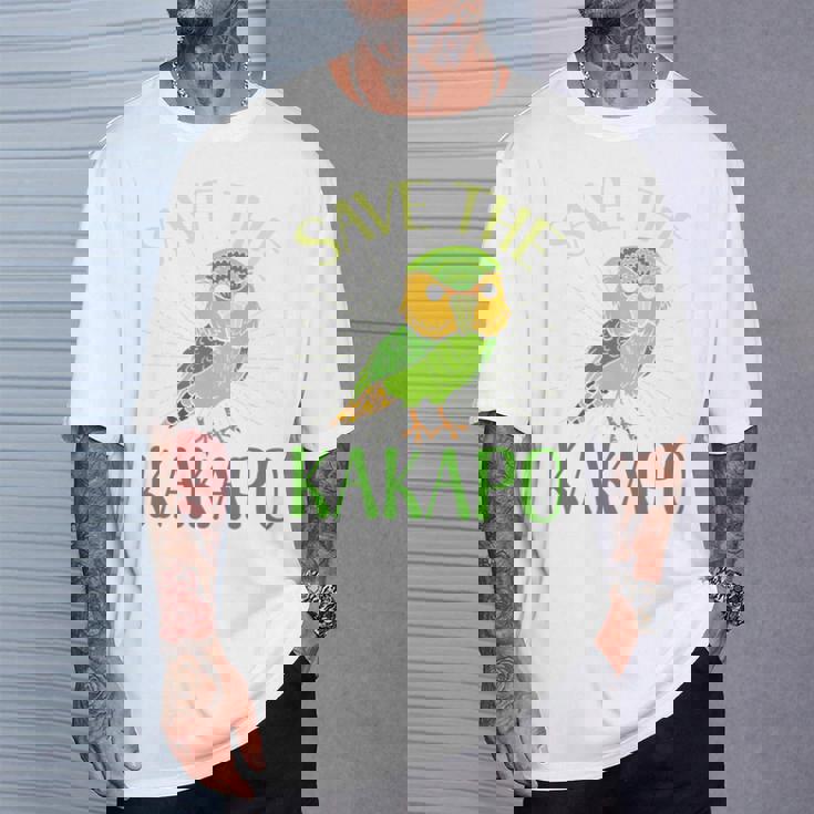 カカポ絶滅危惧保全啓発鳥を救え 長袖tシャツ Tシャツ 彼への贈り物