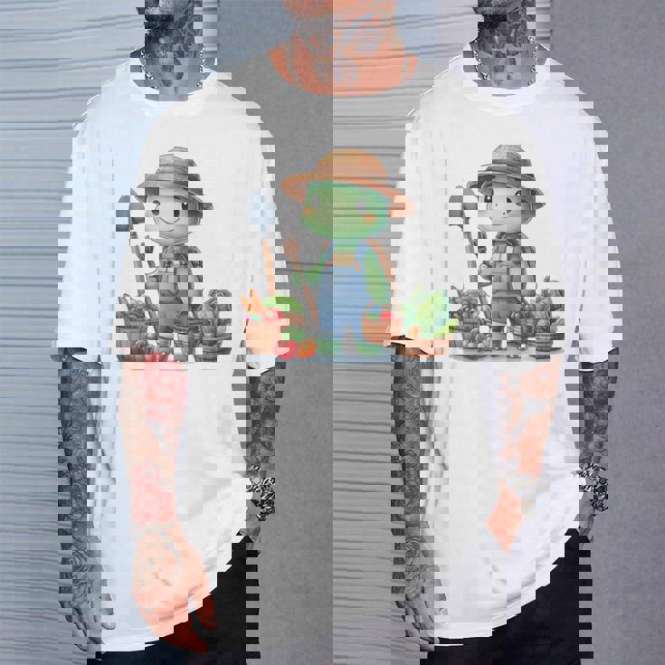 カメは農夫、かわいいデザイン。 Tシャツ 彼への贈り物