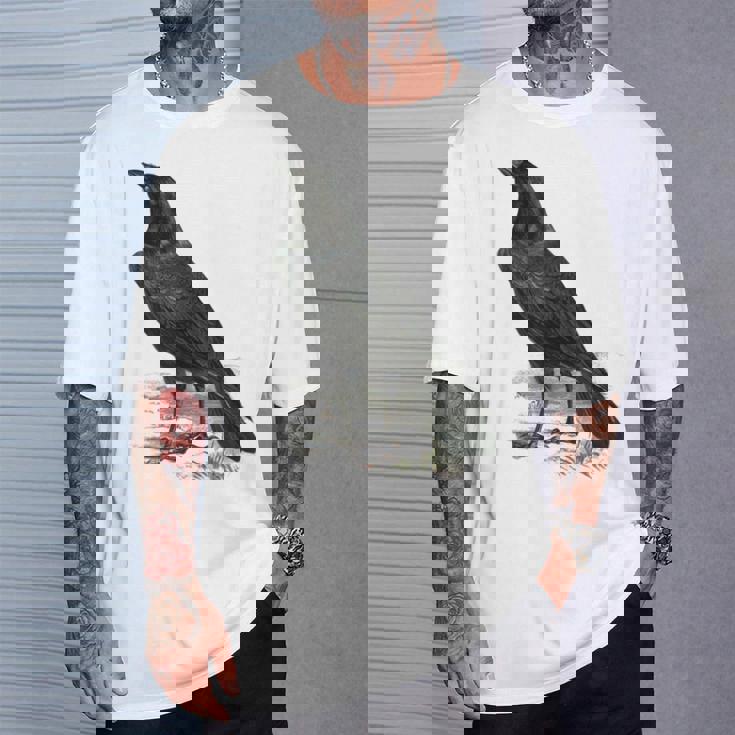 カラス ビンテージ イラスト カラス Tシャツ 彼への贈り物