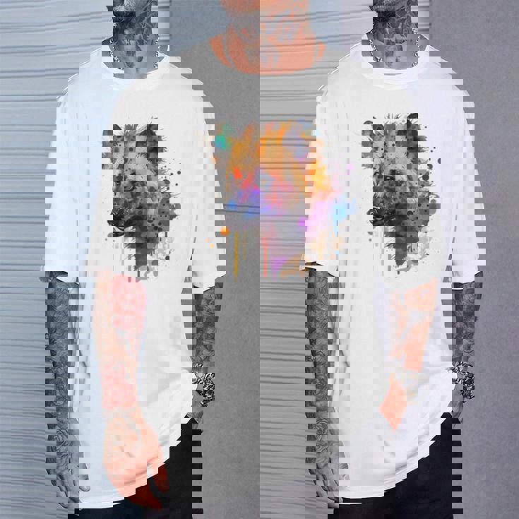 カラフルなハイエナプレデター 水彩画携帯電話ケース Tシャツ 彼への贈り物