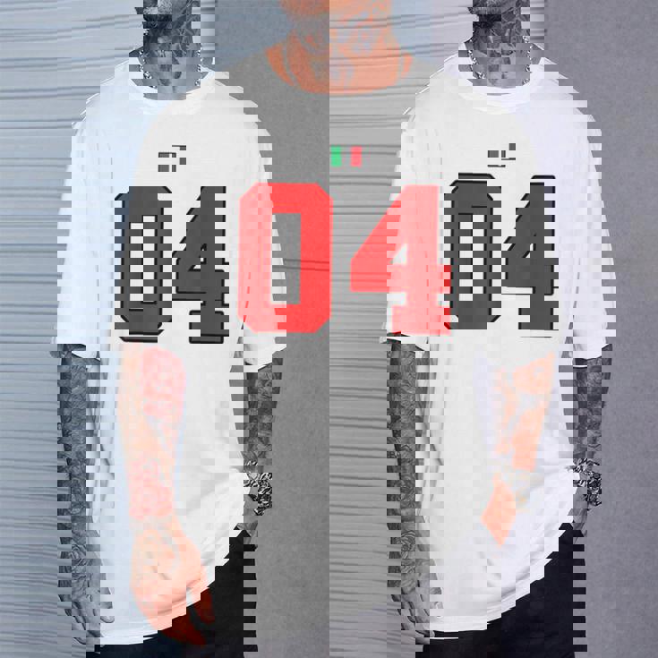 カレッジ 04 ナンバー スタイル ヴィンテージ イタリア国旗 Tシャツ 彼への贈り物