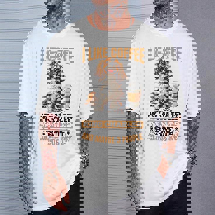 キャバリア・キング・チャールズ・スパニエル犬種 I Like Coffee My Tシャツ 彼への贈り物