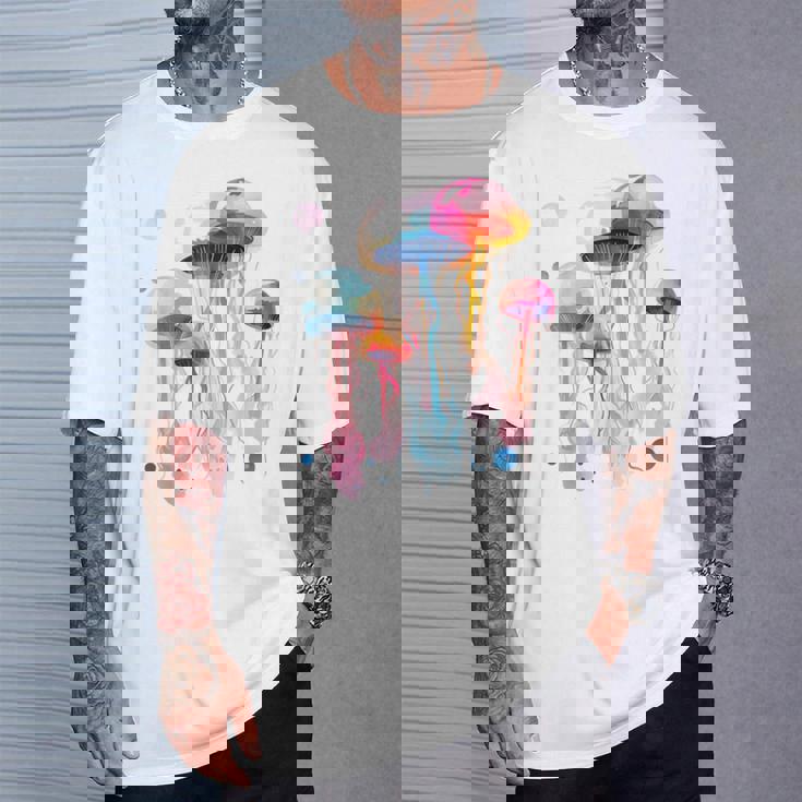 クラゲ 幾何学 動物 カラフル 抽象 アート クラゲ Tシャツ 彼への贈り物