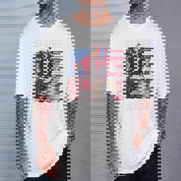 クリスマスを再び素晴らしいものにする トランプパジャマ 醜い 長袖tシャツ Tシャツ 彼への贈り物